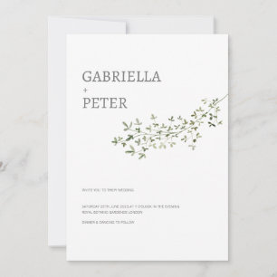 Invitation Moderne simple minimaliste Mariage de la branche f