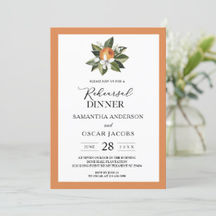 Invitation Moderne simple orange et feuille verte 