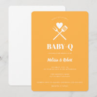 Moderne simple Pastel Orange Baby shower barbecue