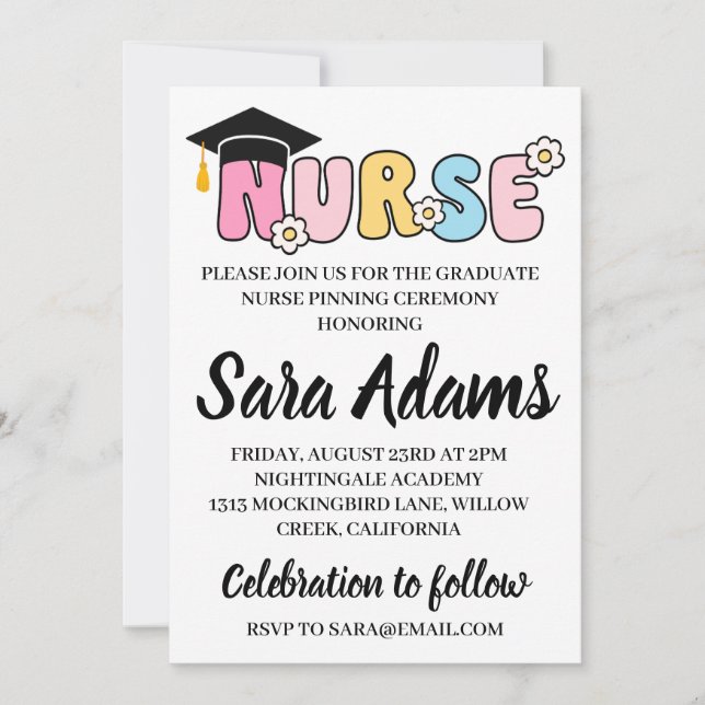 Invitation moderne simple soins infirmiers (Devant)