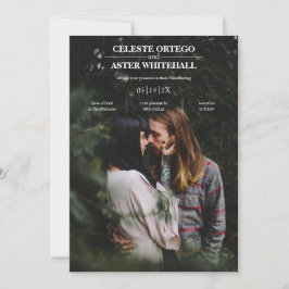 Invitation Moderne Simple Texte Blanc foncé Photo Handfasting