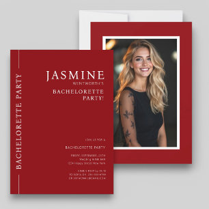 Invitation Moderne simple typographie photo bachelorette