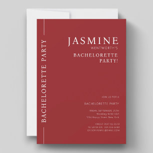 Invitation Moderne simple typographie rouge bachelorette