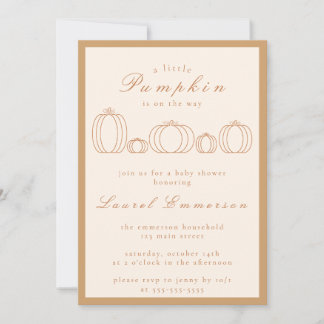 Invitation Moderne Simple Un Petit Baby Shower Citrouille