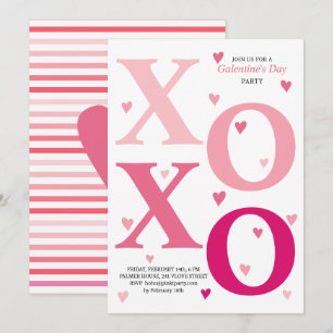 Invitation Moderne sombre rose HOHO coeur Galentines
