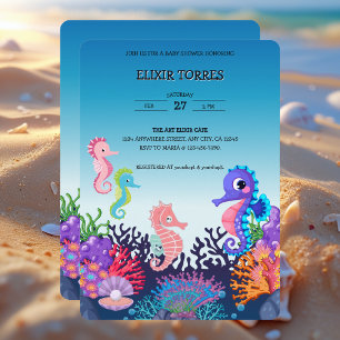 Invitation Moderne sous le Baby shower de Seahorse
