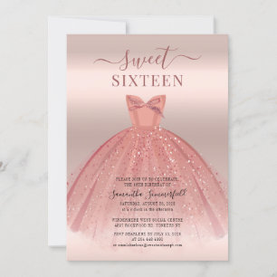 Invitation Moderne Sweet 16 Script Anniversaire