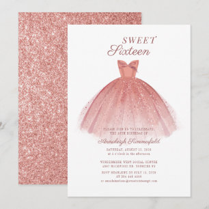 Invitation Moderne Sweet 16 Script Seizième fête d'anniversai