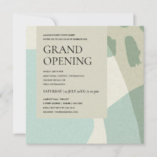 INVITATION MODERNE TENDANCE ABSTRAITE AQUA BLEU ART GRAND OUV