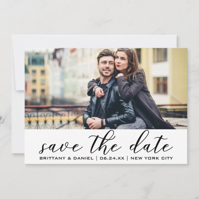 Invitation Moderne tendance Enregistrer la date Fiançailles P (Devant)