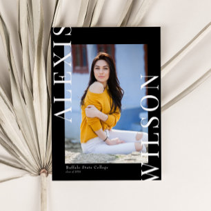 Invitation Moderne Tendance Minimaliste 3 Photo Graduation