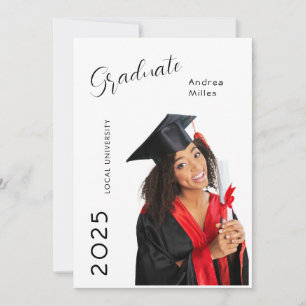 Invitation Moderne tendance photo Décontracté Graduation Invi