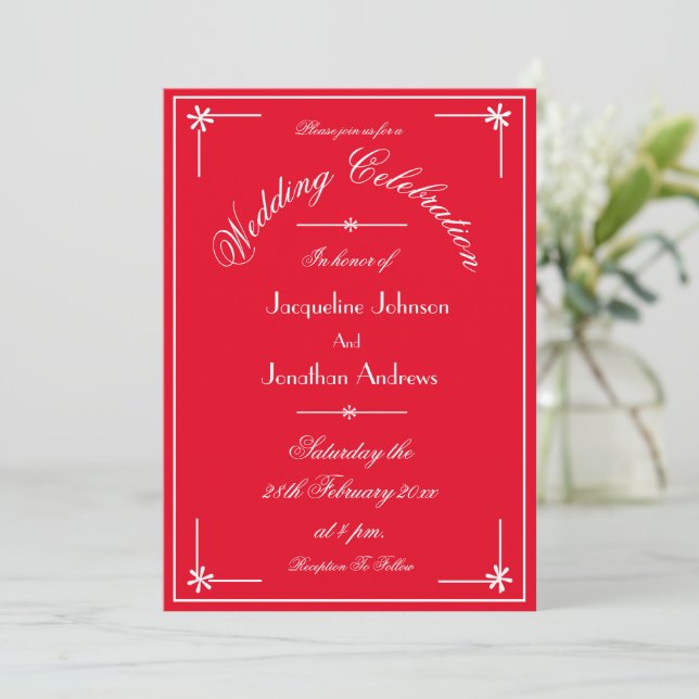 Invitation Moderne tout en un RSVP Courriel Site Web Mariage  (Debout devant)