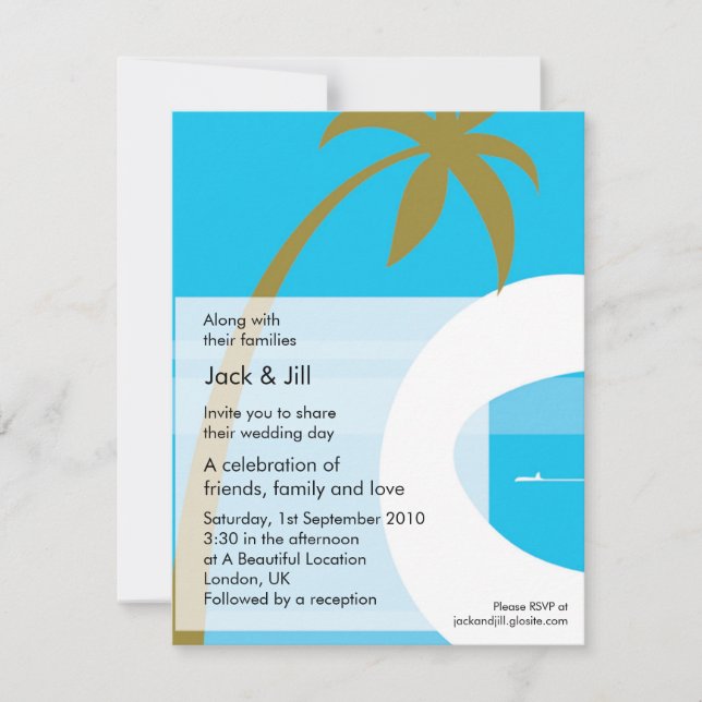Invitation Moderne Tropical 4,25x5,25 (Devant)