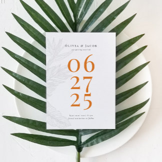 Invitation Moderne Tropical Enregistrer la date