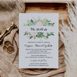 Invitation Moderne Tropical Floral Vow Renouvellement