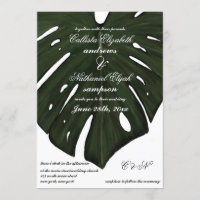 Moderne Tropical Green Monstera Mariage feuille