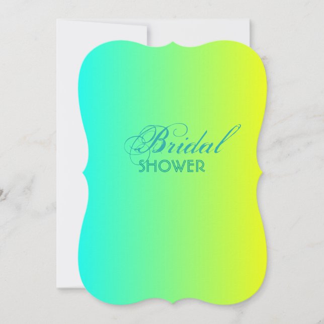 Invitation moderne turquoise jaune vert ombre nuptiale (Devant)