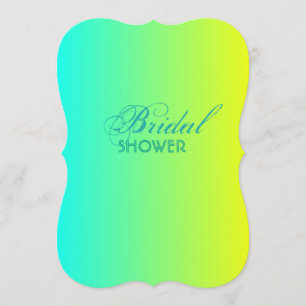 Invitation moderne turquoise jaune vert ombre nuptiale