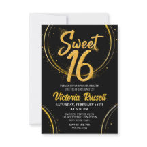 Moderne typographie à paillettes noires et dorées 