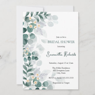 Invitation Moderne verdure eucalyptus nuptiale douche invitat