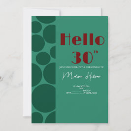 Invitation moderne verte et bordeaux pour annivers