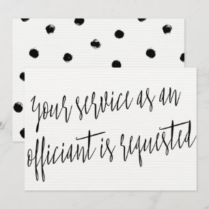 Invitation Moderne "Votre service en tant qu'officiant est de