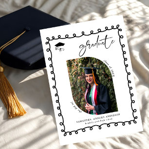 Invitation Moderne Wavy Script 2 Photos Graduation Party