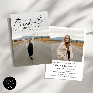 Invitation Modernisation Script Graduate 2 Photos Graduation