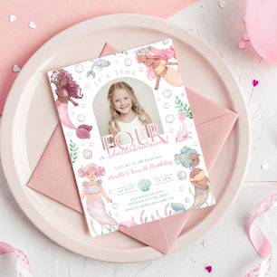 Invitation modifiable de quatre sirènes fille impr