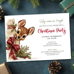 Invitation modifiable de renne qui regarde avec ch