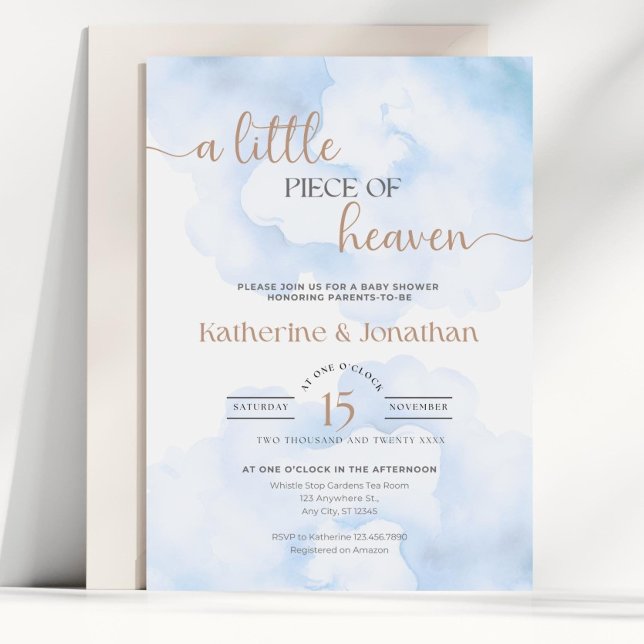 Invitation modifiable pour Baby Shower "Petit morc (Créateur téléchargé)