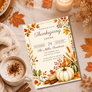 Invitation modifiable pour le dîner de Thanksgivin