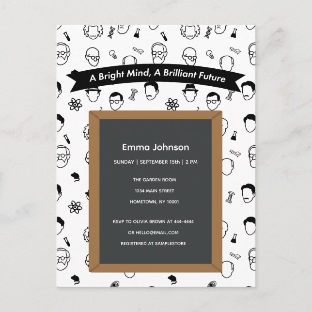 Invitation modifiable pour un esprit brillant et u (Devant)