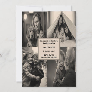 Invitation modifiable pour une fête avec quatre ph