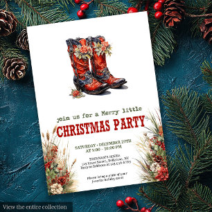 Invitation modifiable pour une fête de Noël countr