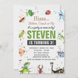 Invitation modifiable Reptile et insecte
