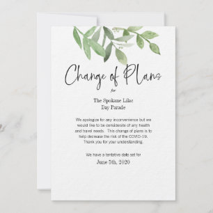 Invitation Modification de la date des événements