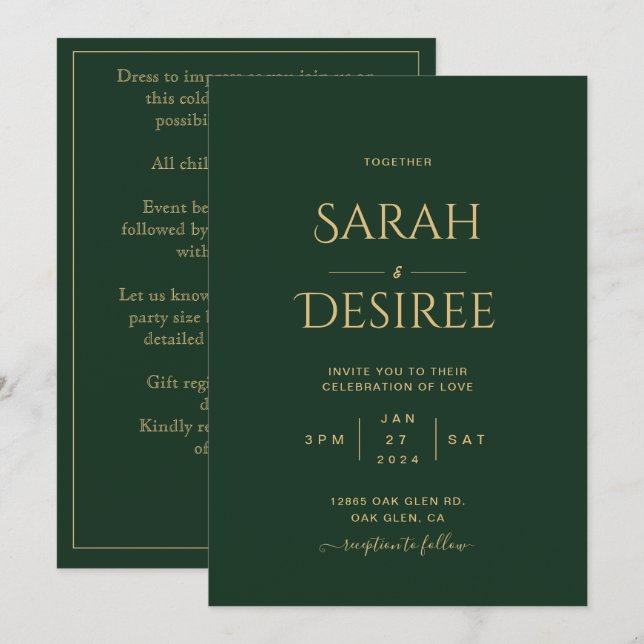 Invitation Modification du client (Devant / Derrière)