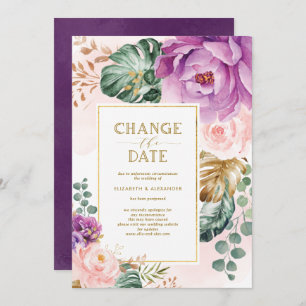 Invitation Modifier élégamment la date Mariage Annulation du 