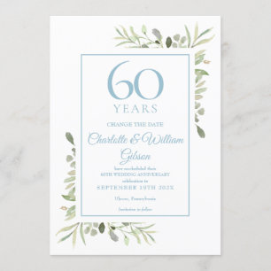 Invitation Modifier la date 60e anniversaire de la verdure
