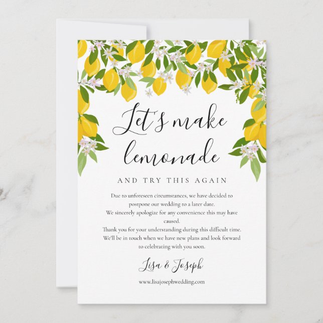 Invitation Modifier la date de report de la photo annulée (Devant)