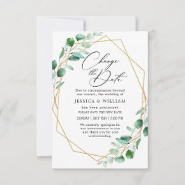 Invitation Modifier la date reportée Elegant Eucalyptus