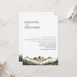 Invitation Moins de montagne W/ Détails Mariage
