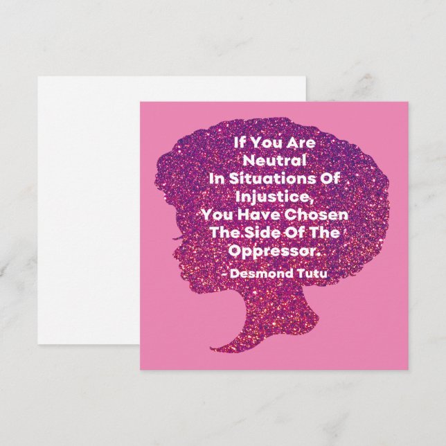 Invitation Mois de l'histoire des Noirs - Desmond Tutu (Devant / Derrière)