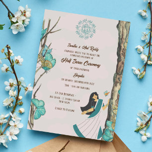 Invitation Moitié Saree Ritu Kala Samskara Papillon