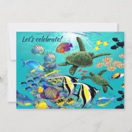 Invitation Molokini Cove Hawaiian Tropical Fish Sea Turtle