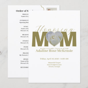 Invitation MOM Cœur Rose Blanche 5 Collage Photo Mémorial