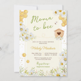Invitation Moma to Bee Honeybee Fleur sauvage Baby shower jau