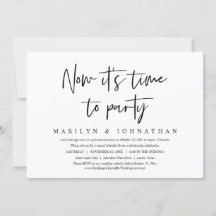 Invitation Moment de faire la fête, dîner d'élopement de mari